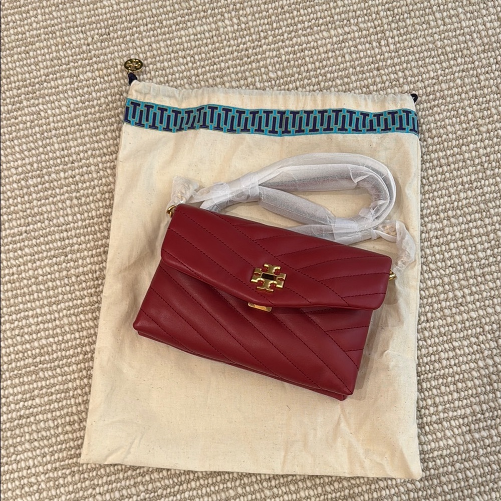 Tory Burch Red Quilted Leather Shoulder Bag